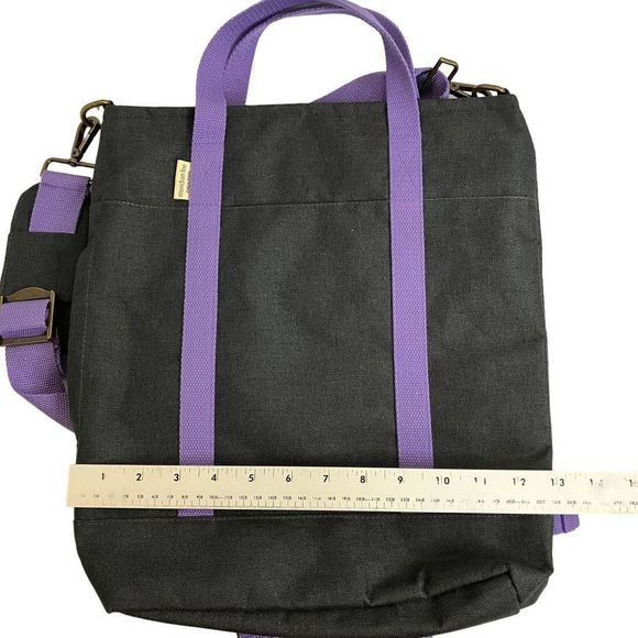 Meridian Lee Slate/ Lavender Waxed Canvas Backpack Tote - Picture 8 of 9